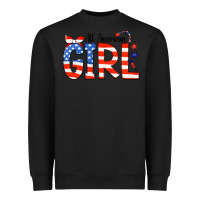 Black All American Girl Bandana Heavyweight Sweatshirt - CowCowDesign