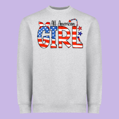 All American Girl Bandana Heavyweight Sweatshirt Designed By Cowcowdesign