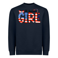 Navy All American Girl Bandana Heavyweight Sweatshirt - CowCowDesign