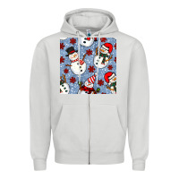 Dove Grey christmas snowman seamless pattern Zipper Hoodie - BundleAndBundleShop