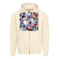 Sandshell christmas snowman seamless pattern Zipper Hoodie - BundleAndBundleShop