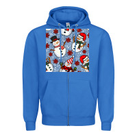 True Royal christmas snowman seamless pattern Zipper Hoodie - BundleAndBundleShop