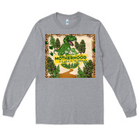 Heather Grey motherhood is a walk in the park Long Sleeve Tee - TumblerDesignByShophia