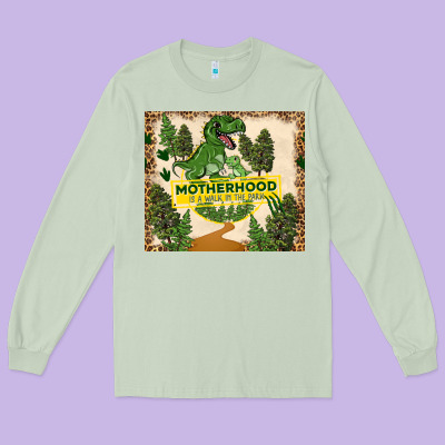 Motherhood Is A Walk In The Park Long Sleeve Tee Designed By Tumblerdesignbyshophia