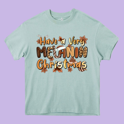 Have A Very Melanin Christmas Heavy Core Tee Designed By Maliassmallbusiness