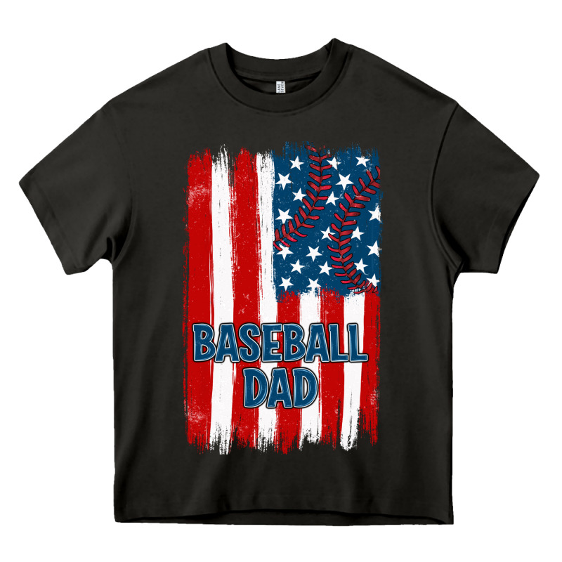 Baseball Dad American Flag Heavy Core Tee by JahusDesignShop | Teevron