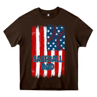 Chocolate Brown baseball dad american flag Heavy Core Tee - JahusDesignShop