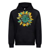 Black sunflower with gemstone and cowhide Urban Hoodie - Artiststas