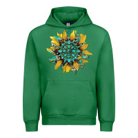 Emerald sunflower with gemstone and cowhide Urban Hoodie - Artiststas