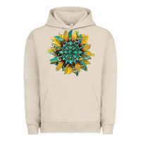 Pigment French Oak sunflower with gemstone and cowhide Urban Hoodie - Artiststas