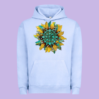 Sunflower With Gemstone And Cowhide Urban Hoodie Designed By Artiststas