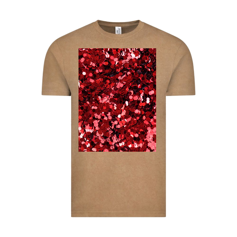 Red Glitter Party Sequins Vintage Tee by lanVoArt | Teevron