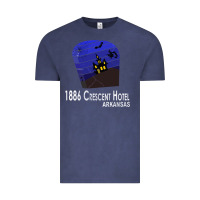 Vintage Denim 1886 Crescent Hotel Eureka Springs Arkansas USA Halloween Haunted Bat  Vintage Tee - lanVoArt