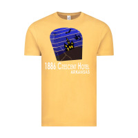 Vintage Mustard 1886 Crescent Hotel Eureka Springs Arkansas USA Halloween Haunted Bat  Vintage Tee - lanVoArt