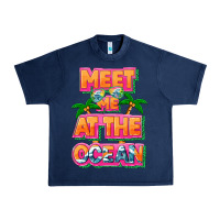 Navy Meet me at the ocean Summer Urban Heavy Tee - NancyCooperArtShop