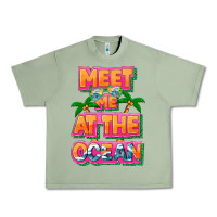 Oil Green Meet me at the ocean Summer Urban Heavy Tee - NancyCooperArtShop