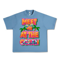 Pebble Blue Meet me at the ocean Summer Urban Heavy Tee - NancyCooperArtShop
