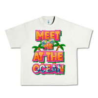 Pistachio Meet me at the ocean Summer Urban Heavy Tee - NancyCooperArtShop