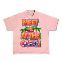 Salmon Meet me at the ocean Summer Urban Heavy Tee - NancyCooperArtShop