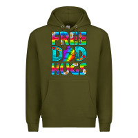 Army Green Pride LGBTQ Free Dad Hugs Premium Hoodie - BundleAndBundleShop