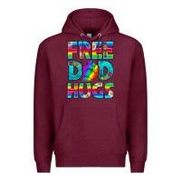Burgundy Pride LGBTQ Free Dad Hugs Premium Hoodie - BundleAndBundleShop