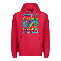 Cardinal Pride LGBTQ Free Dad Hugs Premium Hoodie - BundleAndBundleShop