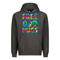 Charcoal Heather Pride LGBTQ Free Dad Hugs Premium Hoodie - BundleAndBundleShop