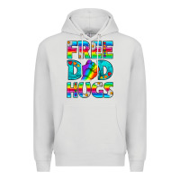 Dove Grey Pride LGBTQ Free Dad Hugs Premium Hoodie - BundleAndBundleShop