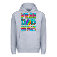 Heather Grey Pride LGBTQ Free Dad Hugs Premium Hoodie - BundleAndBundleShop