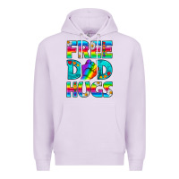 Lilac Pride LGBTQ Free Dad Hugs Premium Hoodie - BundleAndBundleShop