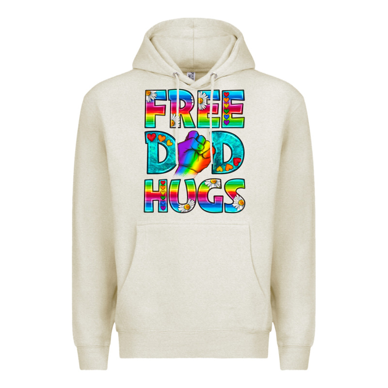 Pride Lgbtq Free Dad Hugs Premium Hoodie by BundleAndBundleShop | Teevron