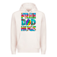 Pale Pink Pride LGBTQ Free Dad Hugs Premium Hoodie - BundleAndBundleShop