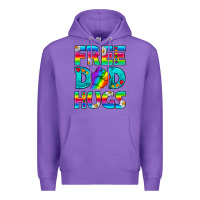 Purple Pride LGBTQ Free Dad Hugs Premium Hoodie - BundleAndBundleShop