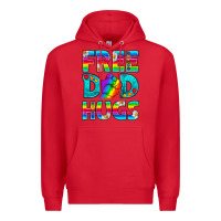 Red Pride LGBTQ Free Dad Hugs Premium Hoodie - BundleAndBundleShop