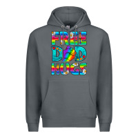 Rock Pride LGBTQ Free Dad Hugs Premium Hoodie - BundleAndBundleShop