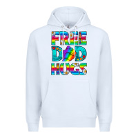 White Pride LGBTQ Free Dad Hugs Premium Hoodie - BundleAndBundleShop