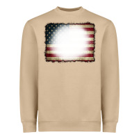 Mushroom American Flag Bleach Effect Heavyweight Sweatshirt - CowCowDesign