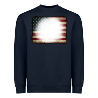 Navy American Flag Bleach Effect Heavyweight Sweatshirt - CowCowDesign