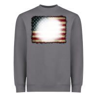 Storm American Flag Bleach Effect Heavyweight Sweatshirt - CowCowDesign