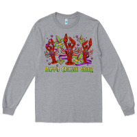 Heather Grey happy crawdi gras mardi gras carnival Long Sleeve Tee - Jasminsmagicworld