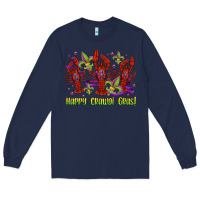 Navy happy crawdi gras mardi gras carnival Long Sleeve Tee - Jasminsmagicworld