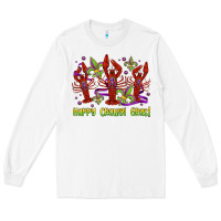 White happy crawdi gras mardi gras carnival Long Sleeve Tee - Jasminsmagicworld