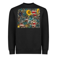 Black America Flag Leopard Gemstone Sunflower Heavyweight Sweatshirt - CowCowDesign