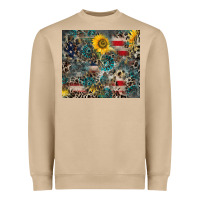 Mushroom America Flag Leopard Gemstone Sunflower Heavyweight Sweatshirt - CowCowDesign