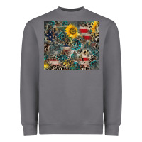 Storm America Flag Leopard Gemstone Sunflower Heavyweight Sweatshirt - CowCowDesign