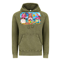 Vintage Olive summer gnomes Vintage Hoodie - NancyCooperArtShop