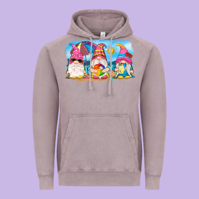 Summer Gnomes Vintage Hoodie Designed By Nancycooperartshop