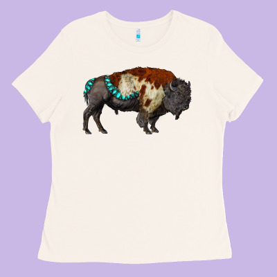 Gemstone Bison Ladies Tee Designed By Ranaportraitstore