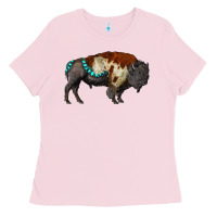 Bubblegum Pink gemstone bison Ladies Tee - RanaPortraitStore