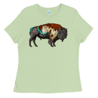 Matcha gemstone bison Ladies Tee - RanaPortraitStore
